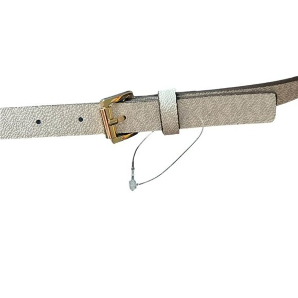 NEW MICHAEL KORS Belt Signature Pattern White & Gray Women’s Size XL FAST SHIP - Picture 2 of 6
